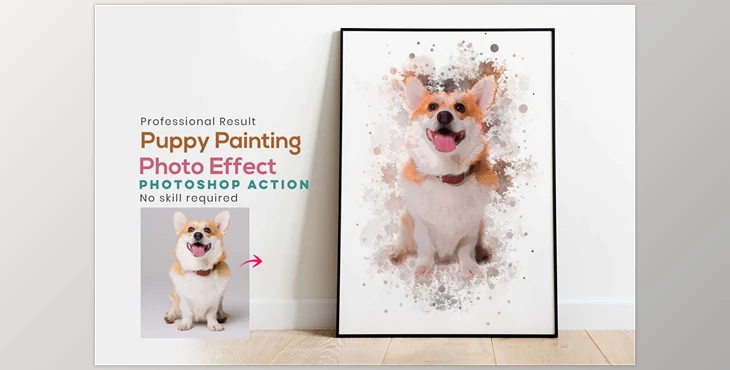 Download Puppy Painting Photoshop Action Creativemarket - 10996333