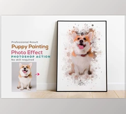 Download Puppy Painting Photoshop Action Creativemarket - 10996333