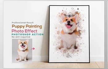 Download Puppy Painting Photoshop Action Creativemarket - 10996333