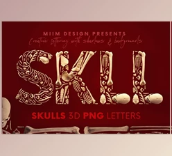 Download Skulls & Bones – 3D Lettering Creativemarket - 5770250