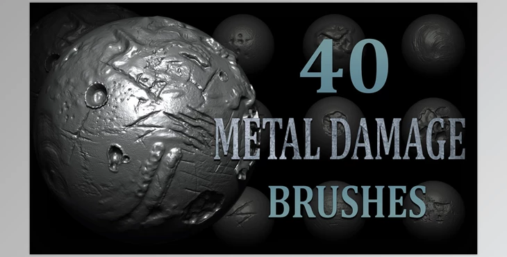 Download Artstation – Metal Damage Brush + Alphas