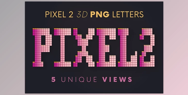 Download Pixel 2 – 3D Lettering CreativeMarket - 5780533