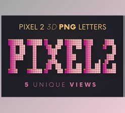 Download Pixel 2 – 3D Lettering CreativeMarket - 5780533