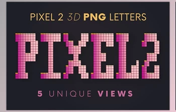Download Pixel <span class='badge badge-warning'>2</span> – 3D Lettering CreativeMarket - 5780533