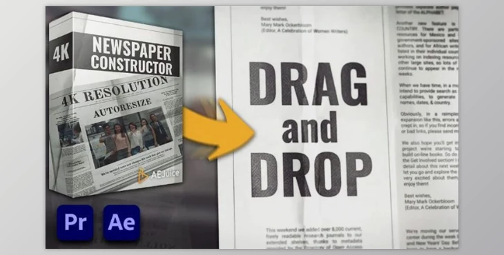 Download AEJuice Newspaper Constructor for After Effects and Premiere Pro