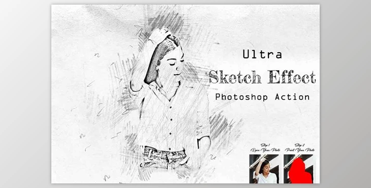 Download Ultra Sketch Effect Photoshop Action Creativemarket - 16488416