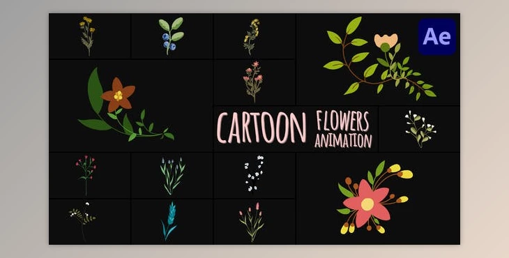 Download Cartoon Flowers Animations for After Effects (Videohive 45587706) - AE Project
