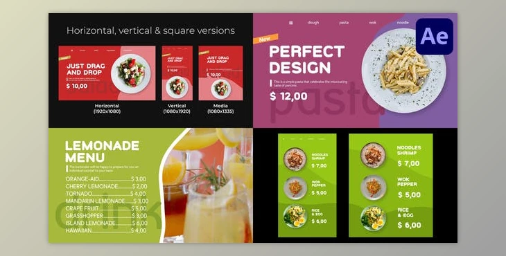 Download Restaurant Food (Social Media) for After Effects (Videohive 45651038) - AE Project