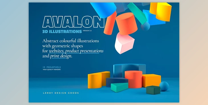 Download AVALON – 3D Abstract Shapes Illustrations v5