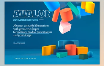 Download AVALON – 3D Abstract Shapes <span class='badge badge-warning'>Illustrations</span> v5
