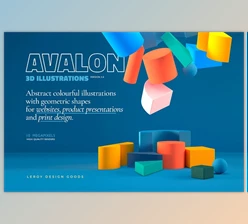 Download AVALON – 3D Abstract Shapes Illustrations v5