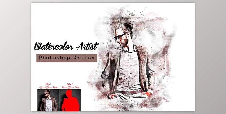 Download Watercolor Artist Photoshop Action Creativemarket - 16494972