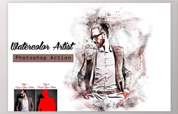 Download Watercolor <span class='badge badge-warning'>Artist</span> Photoshop Action Creativemarket - 16494972