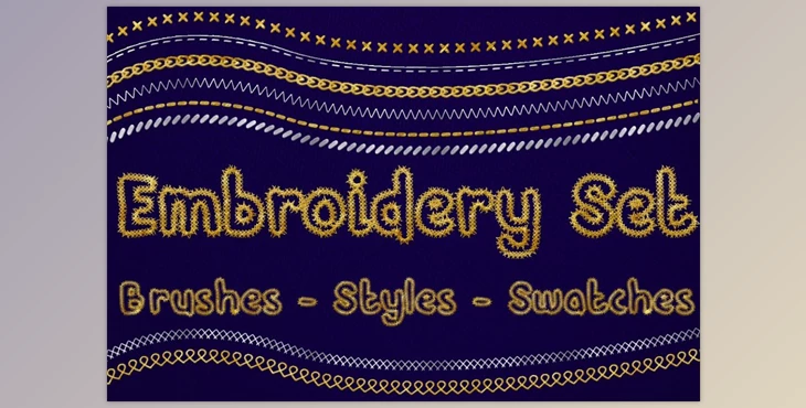 Download Creative Market – Embroidery Set for Photoshop