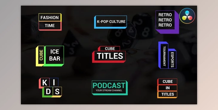 Download Cube Titles for DaVinci Resolve (Videohive 45167684)