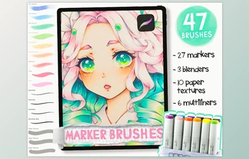 Download Copic Inspired <span class='badge badge-warning'>Marker</span> Brushes for Procreate