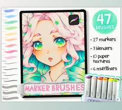 Download Copic Inspired Marker Brushes for Procreate
