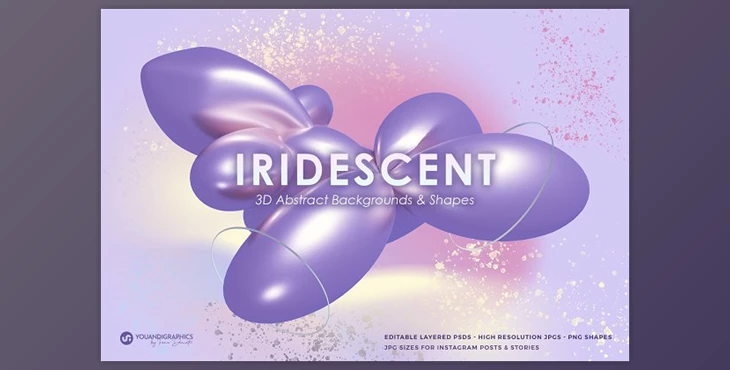 Download Iridescent 3D Abstract Backgrounds