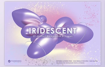 Download Iridescent <span class='badge badge-warning'>3D</span> <span class='badge badge-warning'>Abstract</span> Backgrounds