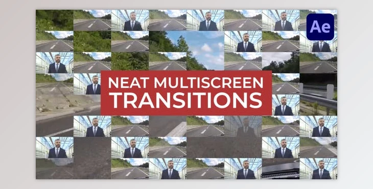 Download Neat Multiscreen Transitions for After Effects (Videohive 45856360) - AE Project