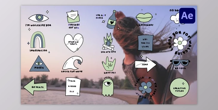 Download Animated Sticker Titles for After Effects (Videohive 45674547) - AE Project