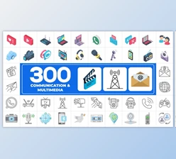 Download 300 Icons Pack – Communication & Multimedia (Videohive 45702016) - AE Project