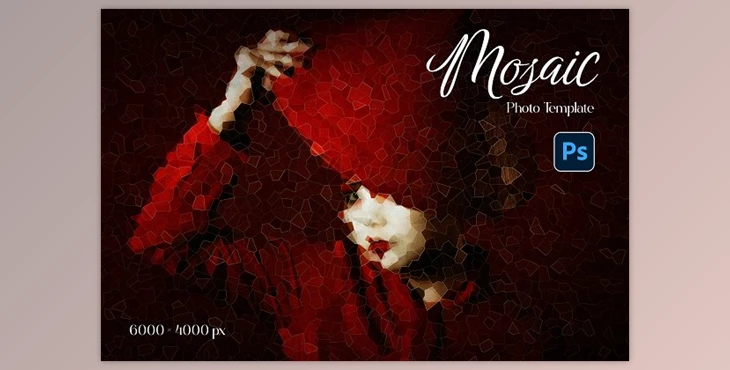 Download Mosaic Photo Template Creativemarket - 16532810
