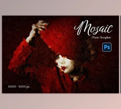 Download Mosaic Photo Template Creativemarket - 16532810