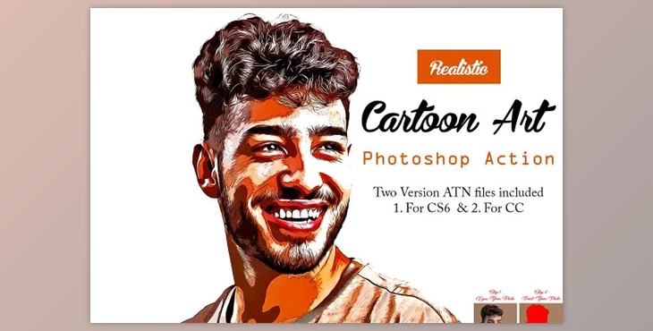 Download Realistic Cartoon Art Photoshop Action Creativemarket - 16530456