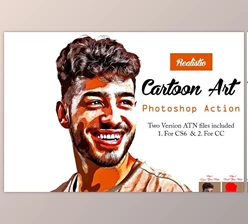 Download Realistic Cartoon Art Photoshop Action Creativemarket - 16530456