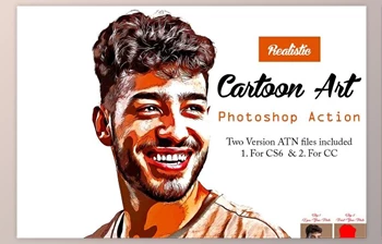 Download Realistic Cartoon Art Photoshop Action Creativemarket - 16530456