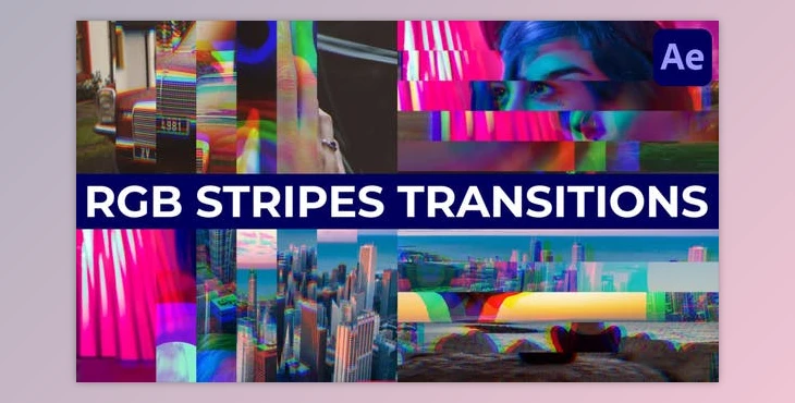 Download RGB Stripes Transitions for After Effects (Videohive 45871125) - AE Project
