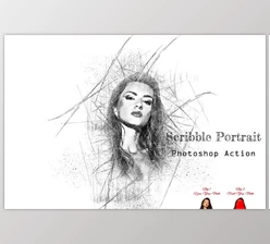 Download Scribble Portrait Photoshop Action CreativeMarket - 17651446