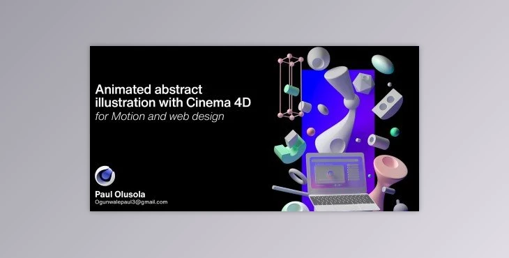 Download Animated abstract illustration with Cinema 4D for Motion and web design