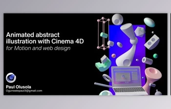 Download Animated abstract illustration with <span class='badge badge-warning'>Cinema</span> <span class='badge badge-warning'>4D</span> for Motion and web design
