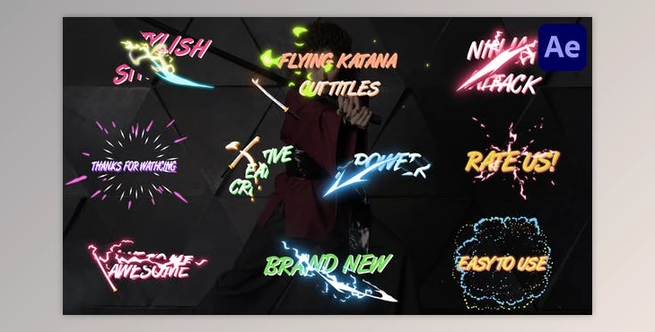 Download Flying Katana Cut Titles for After Effects (Videohive 45630508) - AE Project