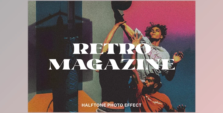 Download Retro Magazine Halftone Photo Effect