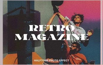 Download Retro <span class='badge badge-warning'>Magazine</span> Halftone Photo Effect