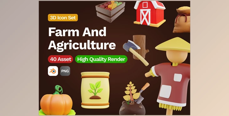 Download 3D Farm And Agriculture Icon Ui8.net