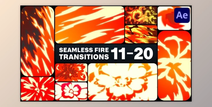 Download Seamless Fire Transitions for After Effects (Videohive 45975493) - AE Project