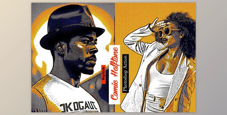 Download Stylish Comic Halftone PS Action Creativemarket - 17695014