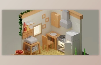 Download Isometric Kitchen <span class='badge badge-warning'>Room</span> Made In Blender