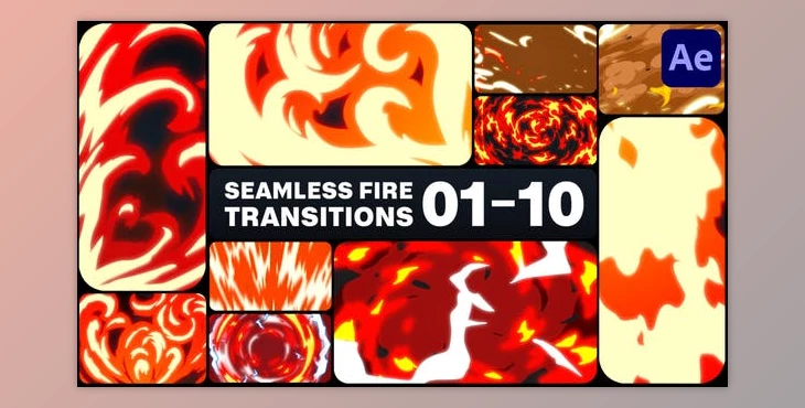 Download Seamless Fire Transitions for After Effects (Videohive 45882371) - AE Project