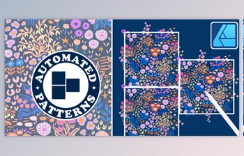 Download Surface Pattern <span class='badge badge-warning'>Design</span> in Affinity Designer: Ditsy Floral Half-Drop Repeat Pattern