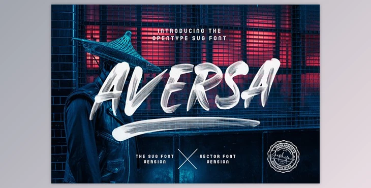 Download Aversa SVG Font + 27 Brushes 3689299