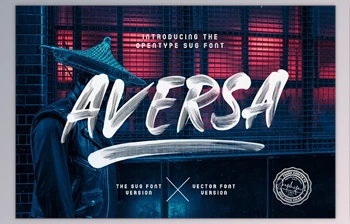 Download Aversa SVG <span class='badge badge-warning'>Font</span> + 27 Brushes 3689299