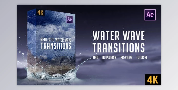 Download Realistic Water Wave Transitions | 4K (Videohive 25459202) - AE Project