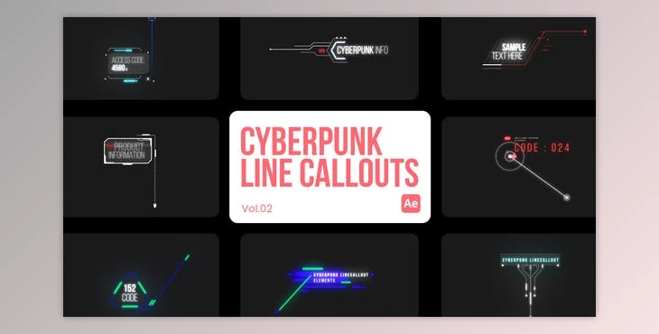 Download Cyberpunk Line Callouts 02 for After Effects (Videohive 45211138) - AE Project