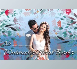 Download 38 Watercolor Floral Border Overlays