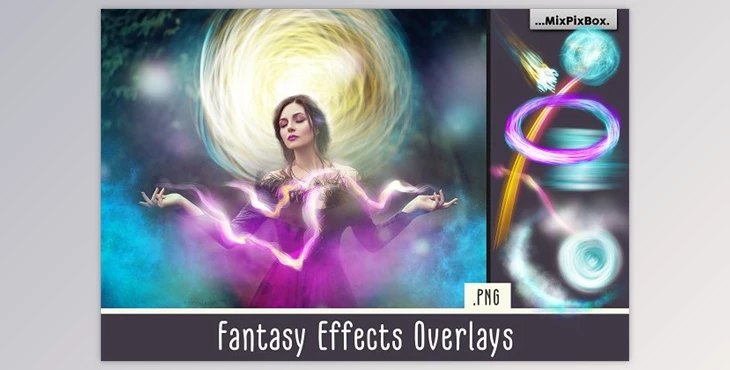 Download Fantasy Effects Overlays CreativeMarket - 5214308